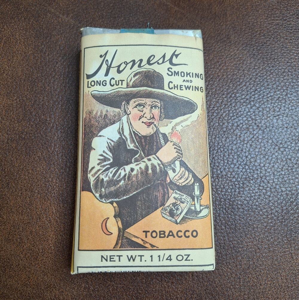 RARE VTG Honest Long Cut Tobacco Soft Pack Sealed Unopened American Tobacco Co